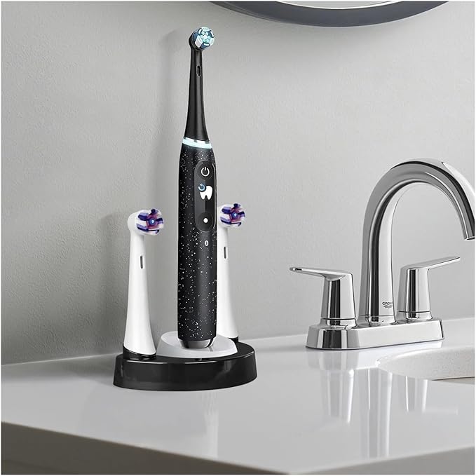 Electric Toothbrush Stand, Compatible for Oral B IO Toothbrush Storage Rack Brush Head Holder Charging Dock Rack(Only Holder (Black))