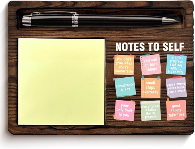 Motivational Mental Health Sticky Note Holder Positive Affirmations Gifts Note to Self Post It Note Dispenser for Therapy Office Desk Decor