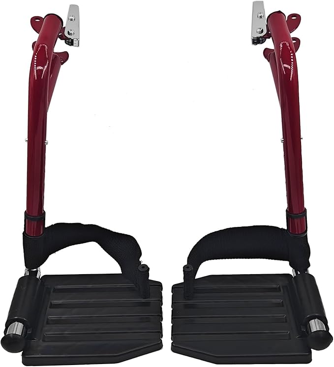Wheelchair Footrest, Wheelchair Replacement Part with Heel Ring for Standard Wheelchairs(Red)