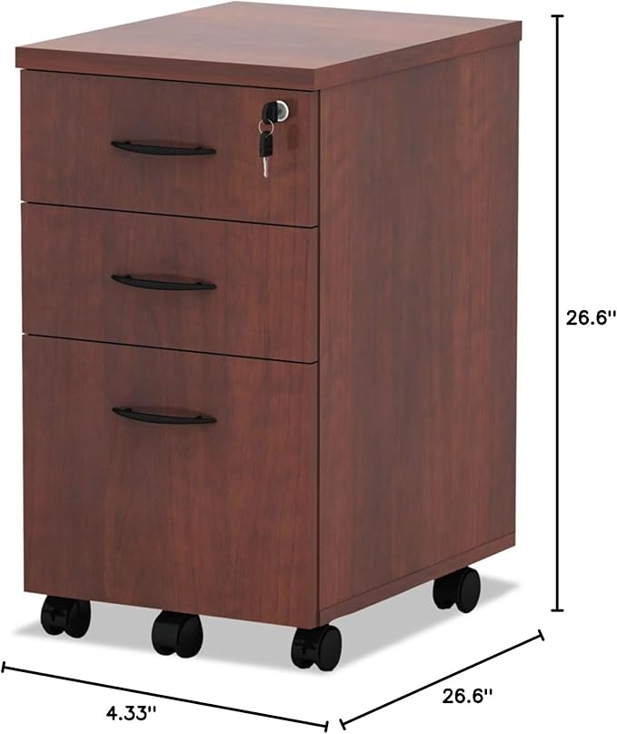 Alera ALE Valencia Mobile B/B/F Pedestal File, 15 7/8 x 20 1/2 x 28 3/8, Med Cherry