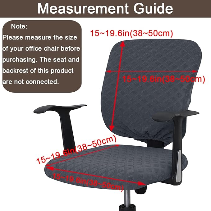 Office Chair Cover Universal Rotating Chair Slipcovers Stretch Removable Protector Computer Chair Seat Cover (Grey, Chair Seat Cover + Backrest Cover)