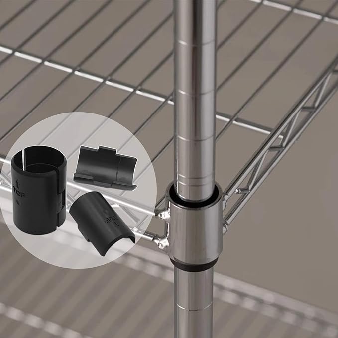 Snnalosses Wire Shelf Clips, Wire Shelving Shelf Lock Clips Replacements for 1" Post Metal Shelving Sleeves System（40 Packs/20 Pairs）
