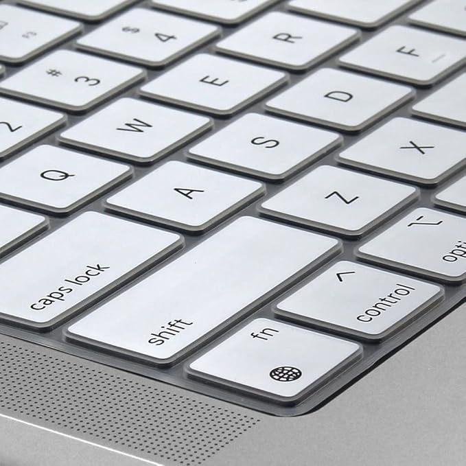 ProElife Keyboard Cover Skin for MacBook Air 13.6 inch 15 inch 2024 2023 2022 M3 M2 Chip A2681 A2941, Ultra Thin Keyboard Protector U.S Enter for 2024-2022 Air 13.6'' 15'' M3 M2 Accessory (White)