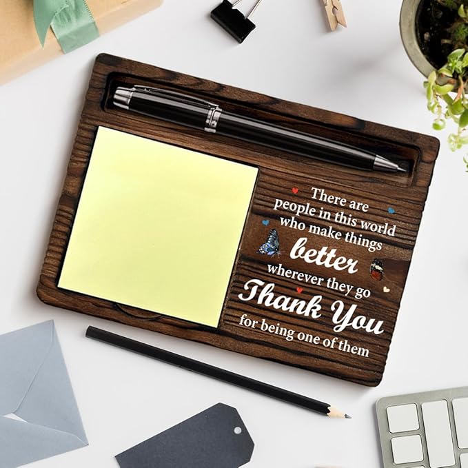 Thank You Appreciation Gifts for Women Coworkers Nurses Teacher Friends, Grateful Gifts There are People in This World Who Make Things Sticky Note Holder for Office Desk Decor