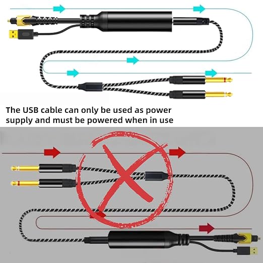 192KHz DAC Optical to Dual 6.35mm Converter,Optical Audio Cable to Dual 6.35mm 1/4" TS Mono Audio Adapter,Digital to Analog Audio Converter for HDTV,DVD,Set-top Boxes(O-ptical to 1/4" Only) Cable -6FT