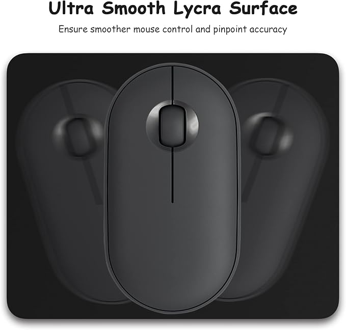 Dapesuom Small Mouse Pad, 5 x 6 Inch Thick Rubber Premium-Textured Non-Slip Portable & Washable Mini Mouse Mat for Women Men Wireless Laptops Keyboard Tray Gaming Work Computer Travel, Jet Black