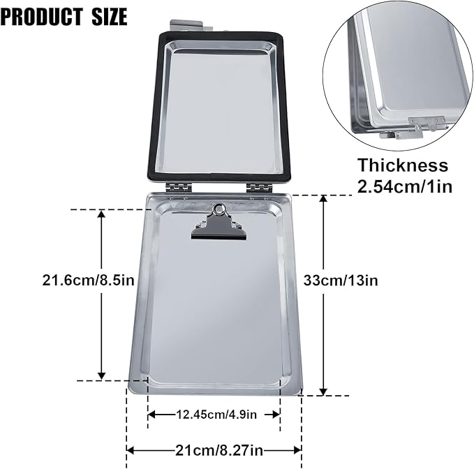 Truck and Trailer Aluminum Manifest Holder Waterproof Box with Stainless Steel Hinges and Latch, Document Holder Kit (4)