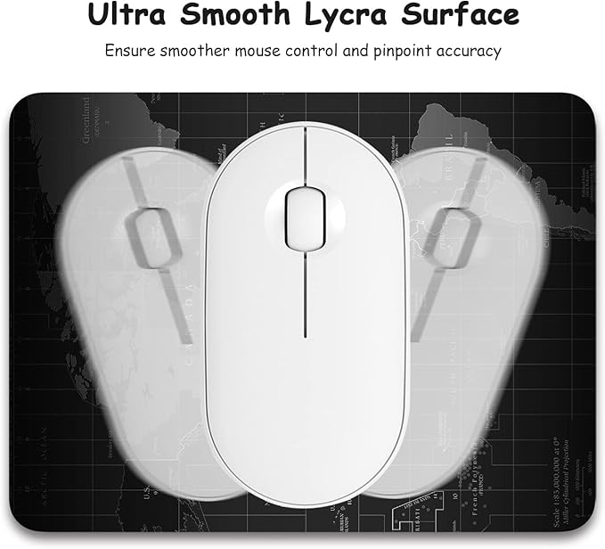 Dapesuom Small Mouse Pad, 6 x 8 Inch Thick Rubber Premium-Textured Non-Slip Portable & Washable Mini Mouse Mat for Women Men Wireless Laptops Keyboard Tray Gaming Work Computer Office Travel, Map