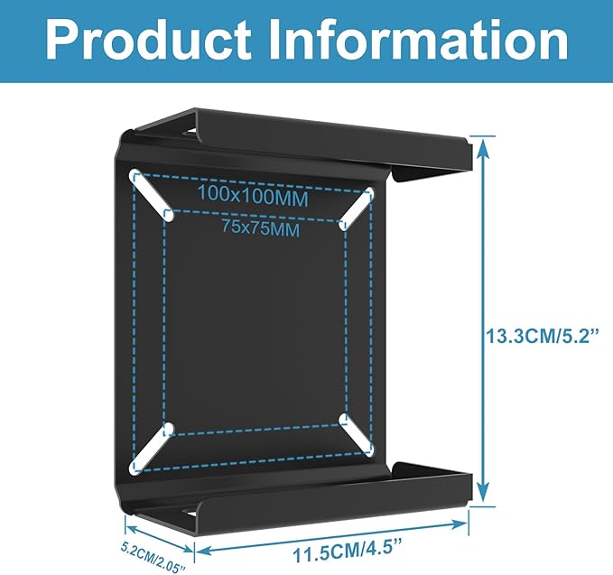 Metal Mini PC Mount for Beelink Vesa Mount, for SER5/SER5 Pro/SER5 MAX/S12 Pro/S13/SER6 Pro/SER3/SER4/EQ12/EQ13/Mini S/S12/SEi12/SEi12 Pro, Wall Mount and Under Desk, Easy to Install