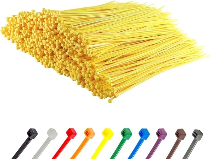 GTSE 12 Inch Yellow Zip Ties, 5,000 Bulk Pack, 50lb Strength, UV Resistant Long Nylon Cable Ties, Self-Locking 12" Tie Wraps