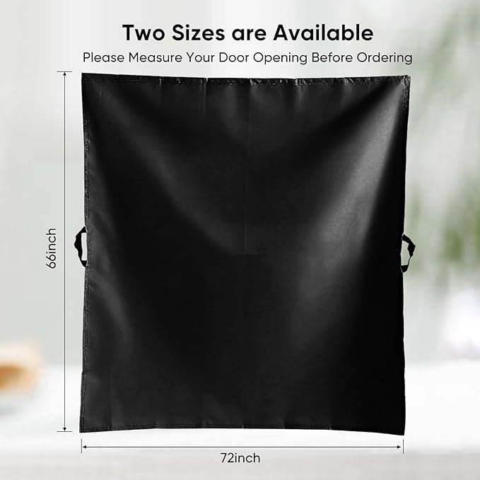 72" W x 66" H Cubicle Curtain for Office Privacy Curtains for Room Divider Door, Desk Shade for Cubicle to Block Ligh, Temporary Door for a Room Privacy, 1Pcs with 4 Hook, Black