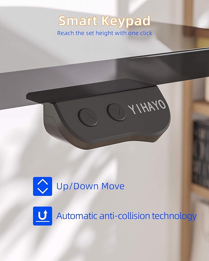 YIHAYO Electric Standing Desk Converter 32 inch, Sit to Stand Up Height Adjustable Desk Riser, Quick Sit to Stand Tabletop Dual Monitor Riser Workstation for Home Office with Keyboard Tray, White