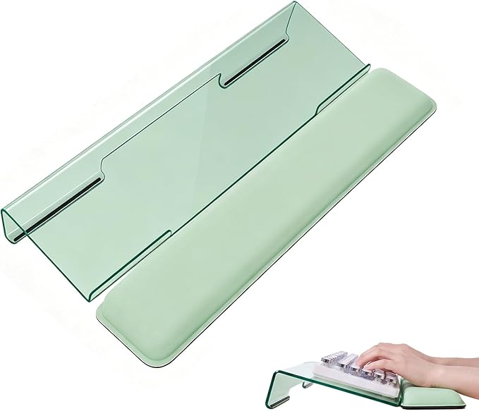 Laborio Computer Keyboard Wrist Rest Stand for Desktop, Keyboard Riser Holder with Wrist Pad for Office Desk, Home, School (Green)