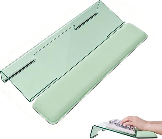 Laborio Computer Keyboard Wrist Rest Stand for Desktop, Keyboard Riser Holder with Wrist Pad for Office Desk, Home, School (Green)