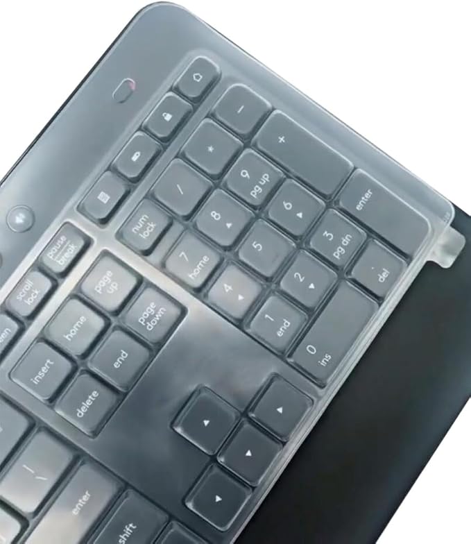 Silicone Keyboard Cover Skin Compatible for Logitech MK545 MK540 Full-Size Advanced Wireless Keyboard & Logitech Signature K650 Wireless Keyboard (Clear)