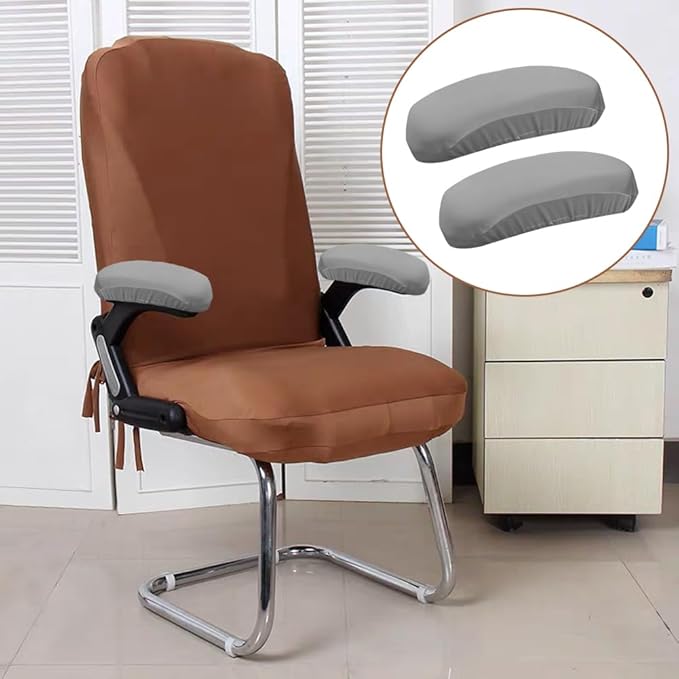 Kakalote Office Chair Armrest Covers, 1pair Stretchable Stretch Computer Chair Slipcover Desk Chairs Arm Cover for Office, Desk, Gaming Chairs (Grey)