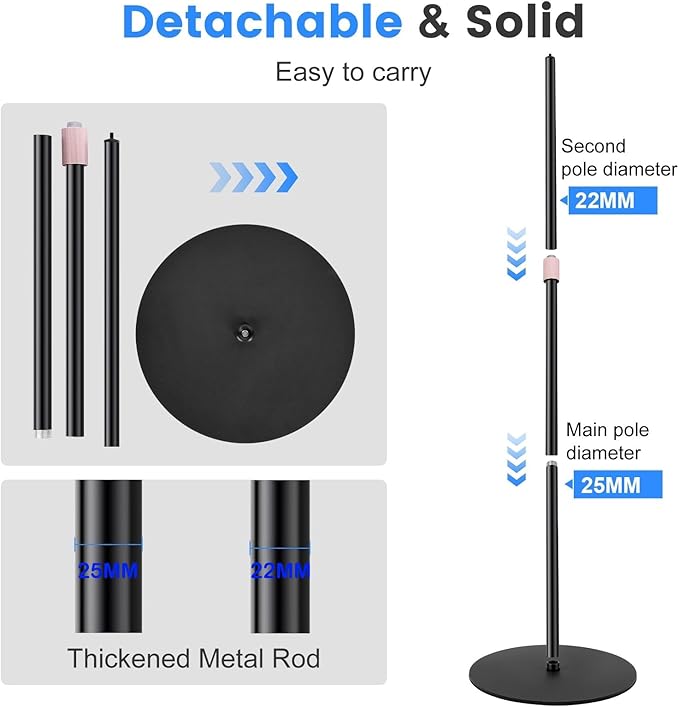 AceTaken 63'' Webcam Floor Stand Compatible with OBSBOT Tiny 3/Tiny 3 Lite/Tiny 2/ Tiny SE/Meet-2-4K/Meet SE/Meet Webcams