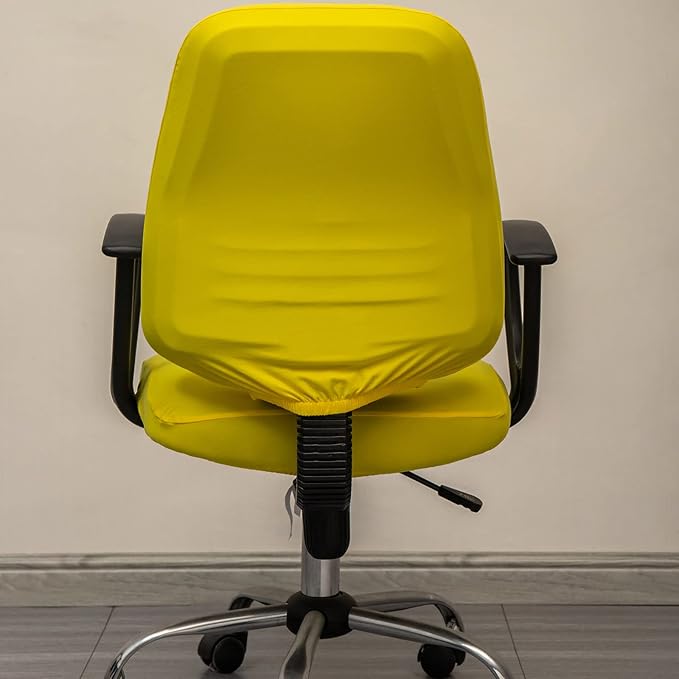 Melaluxe Computer Office Chair Covers, Protective & Stretchable Universal Chair Cover, Stretch Rotating Chair Slipcover (Yellow)