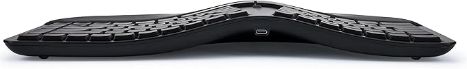 KINESIS mWave Quiet Ergonomic Keyboard for PC (Black) | Quiet Mechanical Switches | Bluetooth & USB | Programmable | Backlit | Windows Modifiers & Hotkeys