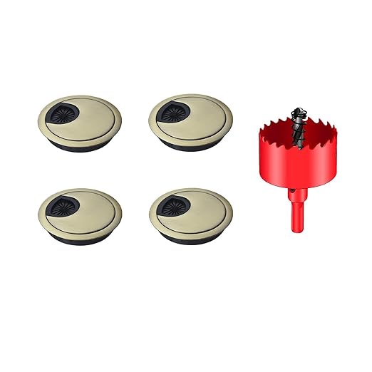 TuTuYa 4PCS Desk Grommet, Bronze Desk Grommet 2 Inch(50 mm) Desk Cable Grommet Desk Cable Hole Covers with Hole Saw, Ideal Solution for Office and Home Table Cable (Bronze, 2 Inch)