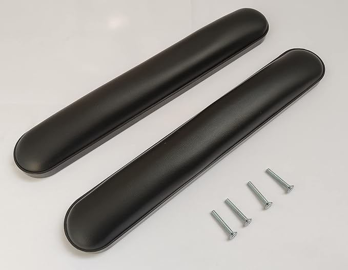Universal 14” Full Arm Pad,Universal Duty Full Length (14") Wheelchair and Transport Chair Arm Pads w/Hardware, Replacement Vinyl Arm Pad Parts, Compatible with All Brands(1Pair,Black)