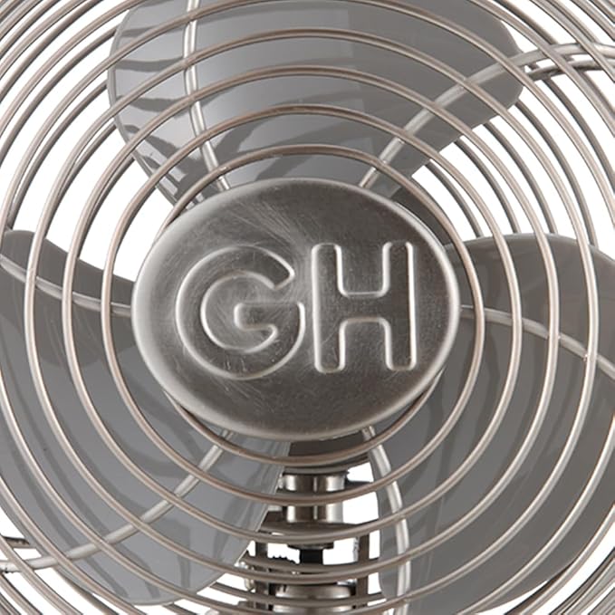 Good Housekeeping (92512) All-Metal USB-Powered 5" Oscillating Personal Fan (Brushed Nickel)