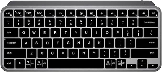 Dust-Proof Silicone Keyboard Skin Cover Compatible for Logitech MX Keys Mini & Logitech MX Keys Mini for Mac Minimalist Wireless Illuminated Keyboard (Black)