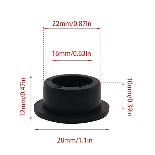 6 Pcs 22mm / 7/8 Inch Black Cable Cord Grommets, Rubber Desk Grommets for Table Computer Desk Wire Organizer TV Console and Other Furnitures Cover