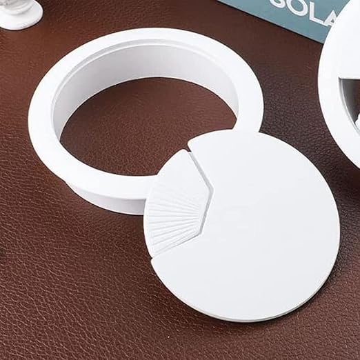 TuTuYa 8PCS Desk Grommet, Desk Grommet White 2 Inch（50 mm) Desk Cable Grommet Desk Cable Hole Cover with Hole Saw, Ideal Solution for Office and Home Table Cable (White, 2 Inch_50 mm)
