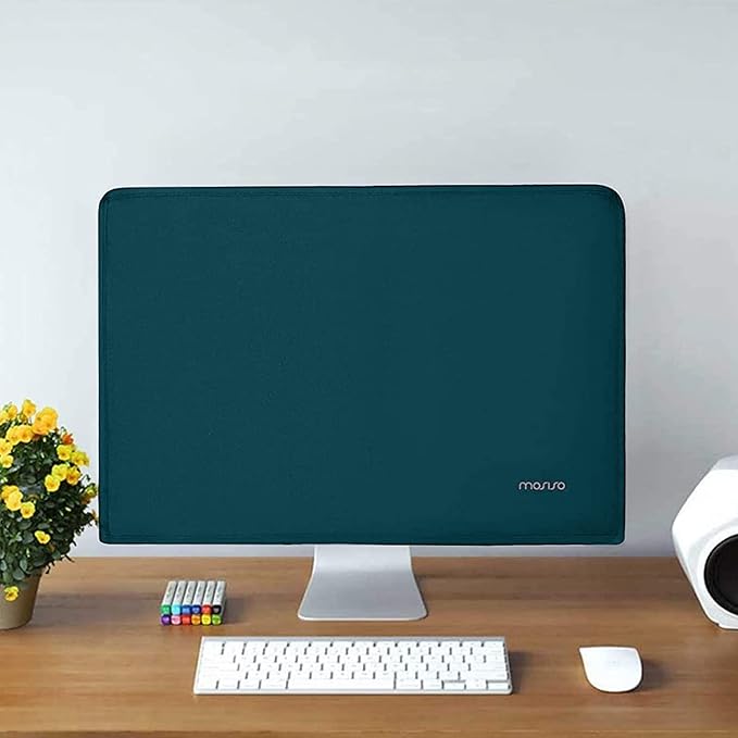 MOSISO Monitor Dust Cover 22, 23, 24, 25 inch Anti-Static Dustproof LCD/LED/HD Panel Case Computer Screen Protective Sleeve Compatible with iMac 24 inch, 22-25 inch PC, Desktop and TV, Teal Green
