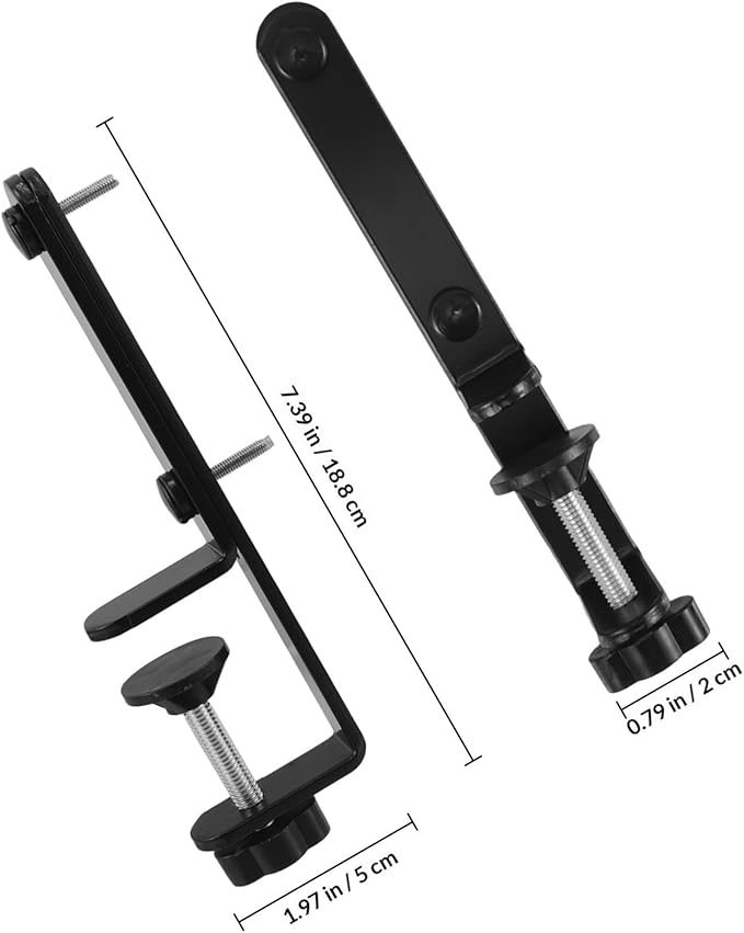 NUOBESTY 1 Pair Black T-Shaped Metal Pegboard Holder for Desk Edge Mounting Table Pegboard Display Brackets Work from Home Accessories