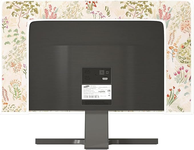 Light Pink Flowers Waterproof 37,38,39 Inch TV Dust Cover Anti-Static Dustproof Cottagecore Floral TVs Display Screen Cover for LCD LED PC Desktop and Home Hanging TV，Botanical