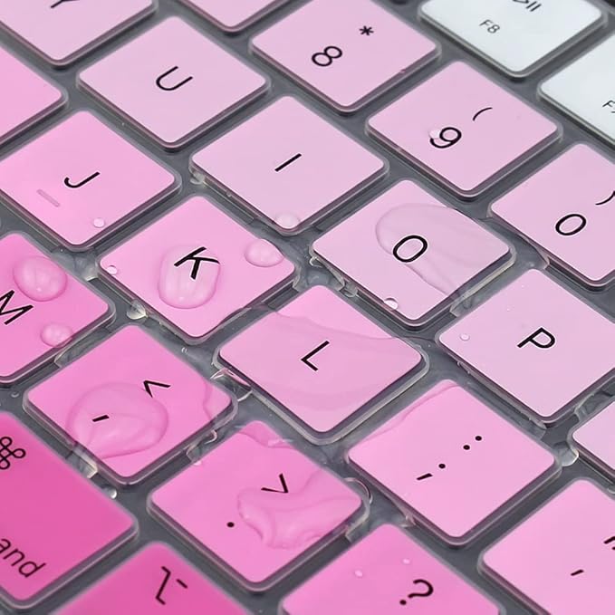 ProElife Keyboard Cover Skin for 2026-2022 MacBook Air 13.6 inch 15.3 inch M5 M4 M3 M2 Chip U.S Enter Silicon Protector for MacBook Air 13'' 15'' M5 M4 M3 2026 2025 2024 2023 Accessory (Ombre Pink)