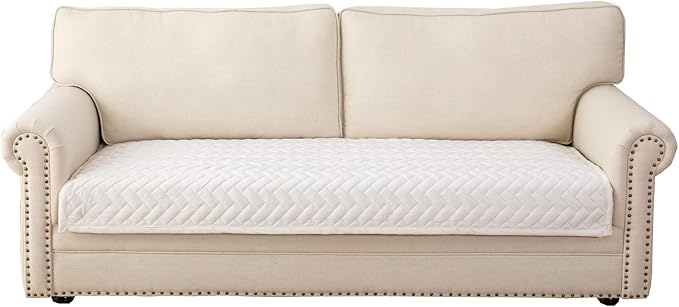 Eismodra Couch Cover,Sectional Couch Covers,Sofa Covers for 3 Cushion Couch,Anti-Slip Sofa Slipcovers for Dogs Cats Kids Loveseat Recliner L Shaped Armrest Backrest,White 36''x47''(Only 1 Piece)