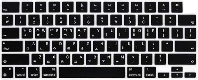 ProElife Korean Keyboard Cover Skin for 2024-2022 MacBook Air 13.6 15 inch M3 M2 A3113/A3114/A2681/A2941 & 2023-2021 MacBook Pro 14 16.2 inch M3 M2 M1 Pro/Max A2918/A2992/A2779/A2780/A2991 Accessory
