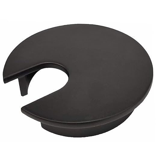 Electriduct 2.5" Metal Desk Grommet 62.5mm Cable Hole Cover Wire Cord Organizer | Black Epoxy (3 Pack)