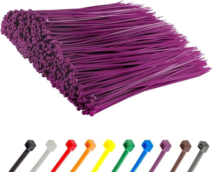 GTSE 14 Inch Purple Zip Ties, 10,000 Bulk Pack, 50lb Strength, UV Resistant Long Nylon Cable Ties, Self-Locking 14" Tie Wraps