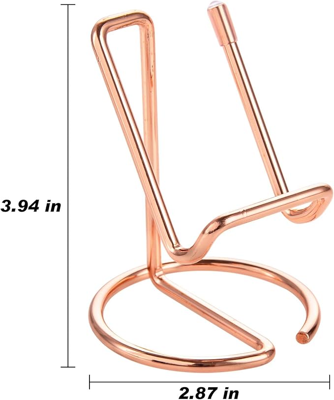 ROPOSY 2 Pack Cell Phone Stand for Desk, Cute Metal Rose Gold Cell Phone Stand Holder Desk Accessories, Compatible with All Mobile Phones, iPhone, iPad
