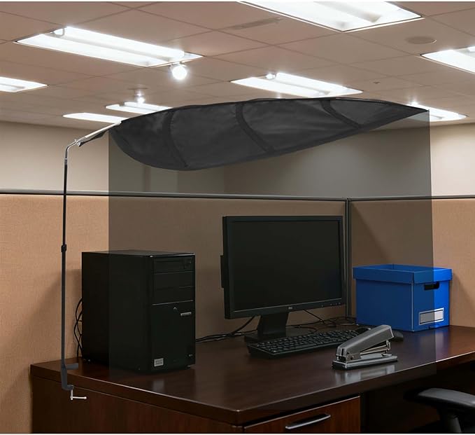 P Polerden Office Cubicle and Desk Shade Adjustable Cubicle Shade Black Leaf，The Original Cubicle and Desk Shade