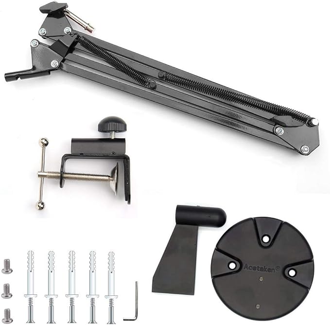 AceTaken Webcam Stand Kit, 2in1 Wall Mount and Clamp Arm Holder for Logitech C920 C920s C922x C930e C925e Brio