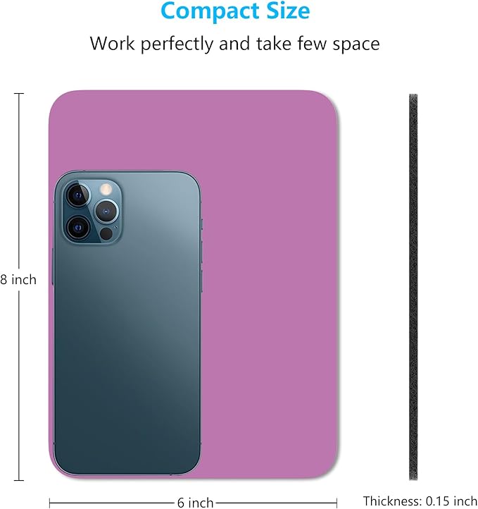 Dapesuom Small Mouse Pad, 6 x 8 Inch Thick Rubber Premium-Textured Non-Slip Portable & Washable Mini Mouse Mat for Women Men Wireless Laptops Keyboard Tray Gaming Work Computer Travel, Radiant Orchid