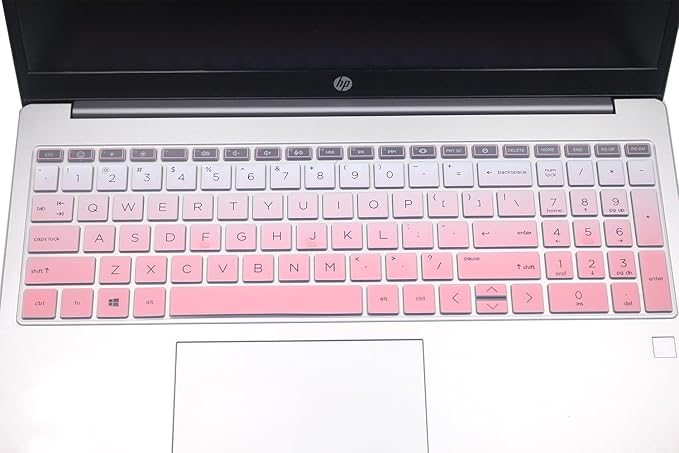 Keyboard Skin Compatible for 15.6" HP Laptop 15-fc 15-fd 15t-fd Series, HP Pavilion 15 15-eg/eh/er 15t-eg200/eg300 15z-eh300 Series, HP Pavilion 17z 17z-cp000 17z-ca200 17-cn 17-cp Series (Ombre Pink)