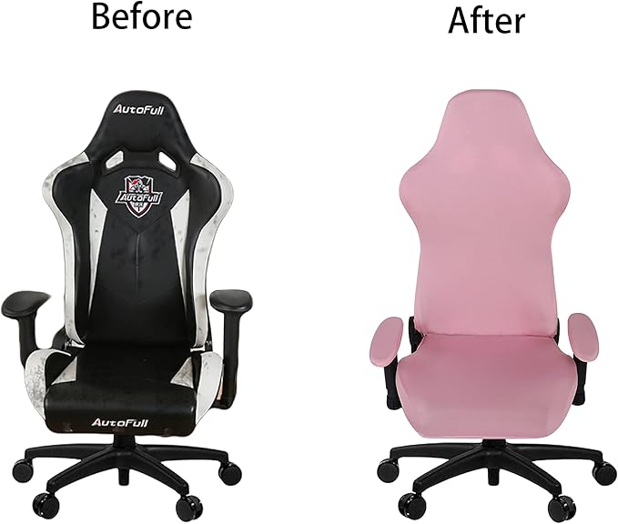 SARAFLORA Gaming Chair Covers Stretch Washable Computer Chairs Slipcovers for Armchair, Swivel Chairs, Computer boss Chair (Pink, X-Large)