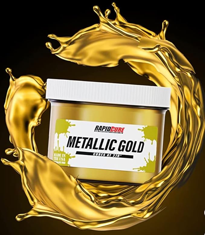 Rapid Cure® Screen Printing Ink Gold (Pint - 16oz.) - Plastisol Ink for Screen Printing, Fast Curing Fabric Paint - Screen Print Direct®, USA Made