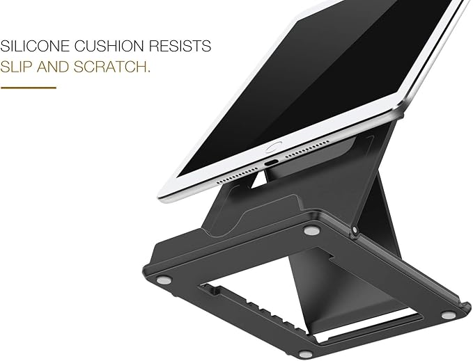 MoKo Phone/Tablet Stand, Foldable Desktop Holder Fit with iPhone 11 Pro Max/11 Pro/11, iPhone Xs/Xs Max/Xr, iPhone SE, iPad Pro 11, 10.2 (8th Gen), Air 4 10.9, Air 3, Mini 5, Galaxy S20, Black (Large)