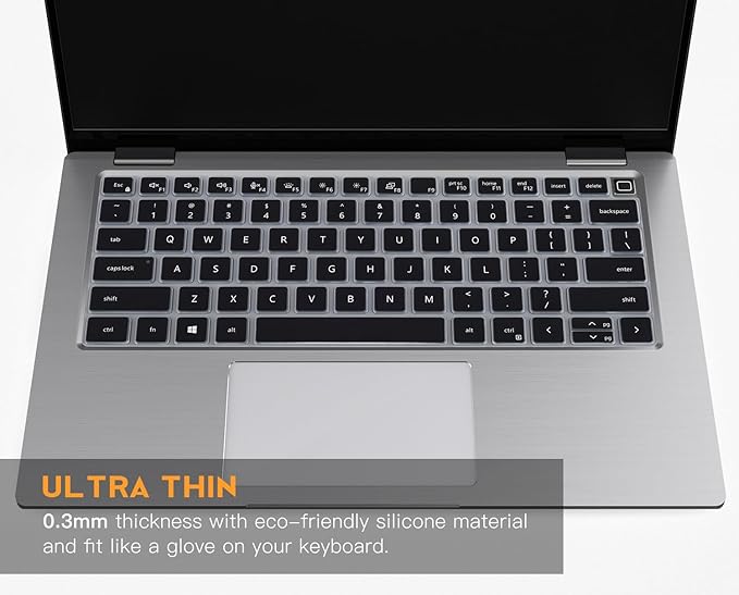 Keyboard Cover Skin for Dell Latitude 3440 3450 5420 5430 5431 5440 5450 14, Latitude 7440 7450 7430 7420 7410 9420 9430 14, Latitude 16" 7650 7640, Latitude 9510 9520 7520 2025-2022 Laptop,Black