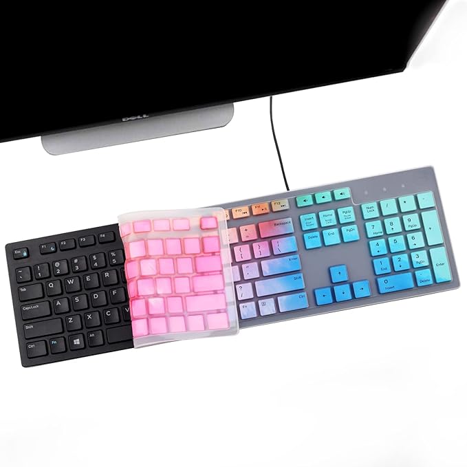 Keyboard Cover for Dell KB216 KB216p KB216d Keyboard/Dell KM636 Keyboard/Dell Optiplex 5250 3050 3240 5460 7450 7050 /Dell Inspiron AIO 3475 3670 3477 7700 Desktop-Colorful