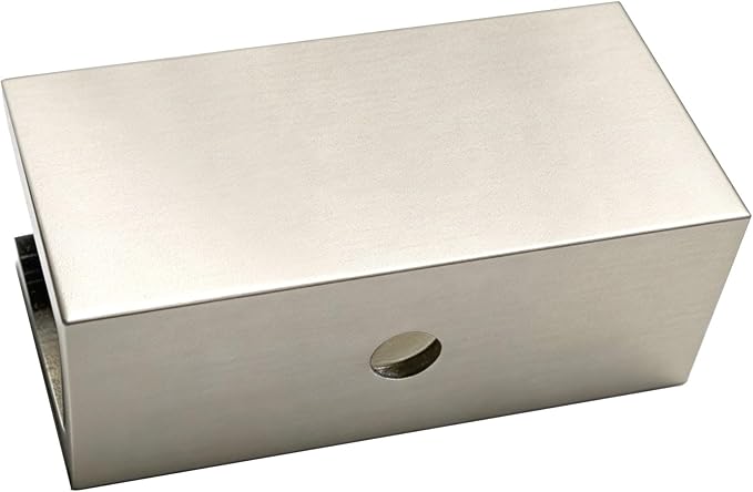 Solid Brass Glass Clamp – Fixed Mount Bracket Hardware Kit for 3/8" to 1/2" (10-12mm) Glass, Brushed Nickel