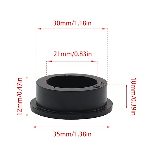 6 Pcs 30mm / 1-3/16 Inch Black Cable Cord Grommets, Rubber Desk Grommets for Table Computer Desk Wire Organizer TV Console and Other Furnitures Cover