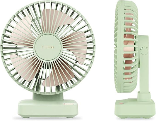 Funme Desk Fan, Small But Powerful, 6700mAh Personal Portable 3 Speeds, 23H Max Cooling Time, Adjustable Mini Table Desktop fan for Cooling Home Office Bedroom Summer Travel, Green Standard